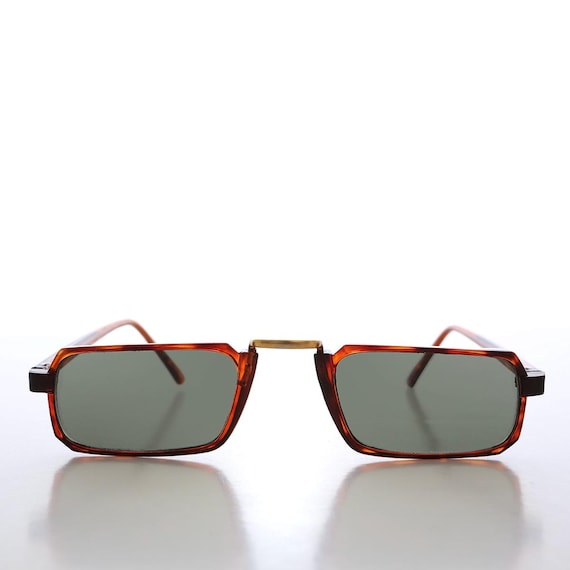 Simple Rectangular Slim Vintage Sunglasses - Jude - image 1