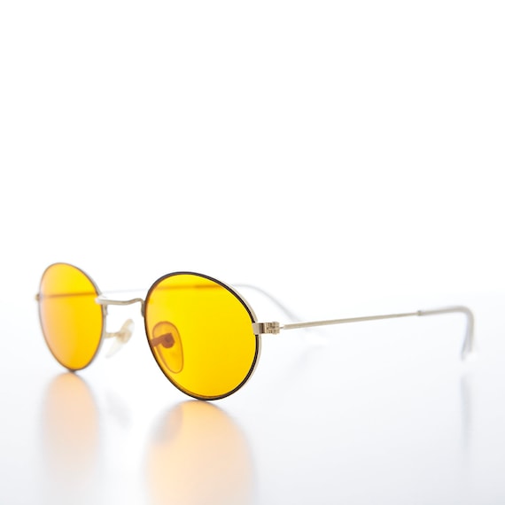Round sunglasses yellow lenses cheap