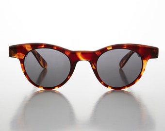 Small Round Horn Rim Vintage Sunglasses - Sydney 1