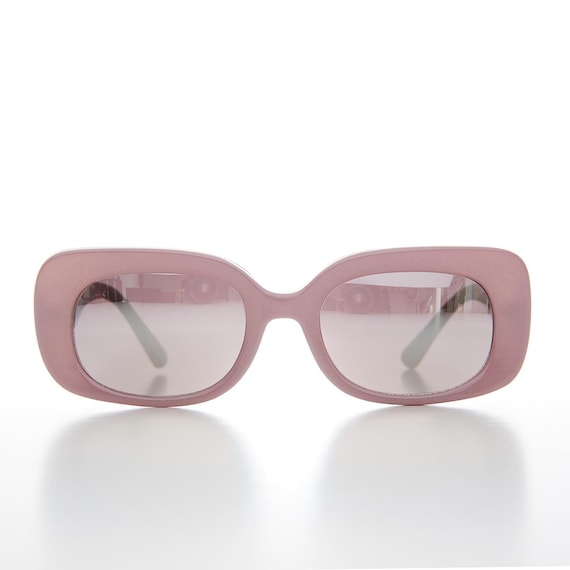 Large Mod Bold Rectangular Vintage Sunglass - Tut… - image 3