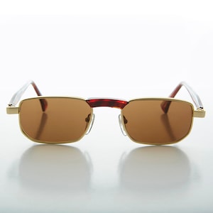 Slim Rectangle Unisex Vintage Sunglasses - Hank