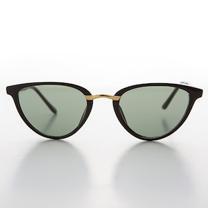 Black and Gold Cat Eye Vintage Sunglass - Corey