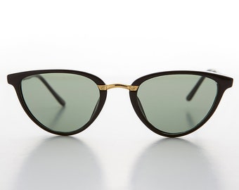 Gafas de sol vintage con forma de ojo de gato, negras y doradas - Corey