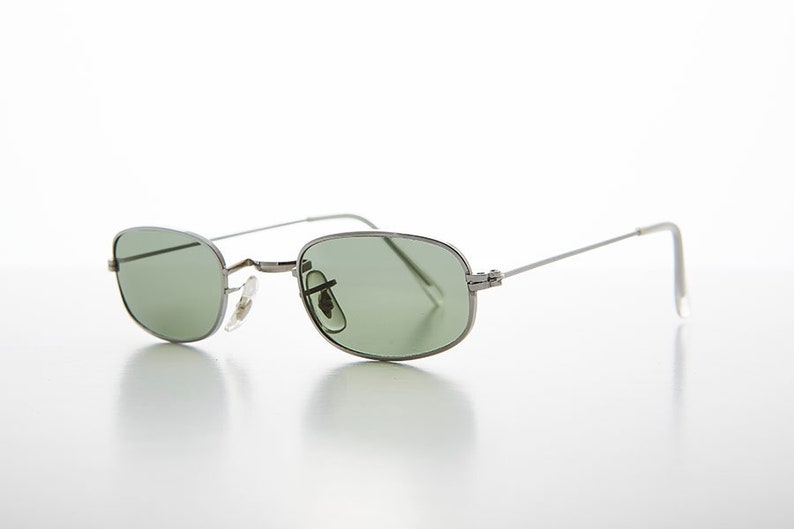 Glass Sunglass Skinny Hippie Rectangular Lens Declan Frame 90s Small 53RLAj4