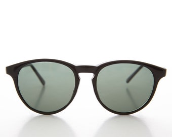 Ronde retro vintage zonnebril met hoornen rand - Preston