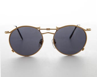 Round Goth Metal Vintage 90s Sunglass - Mackaveli