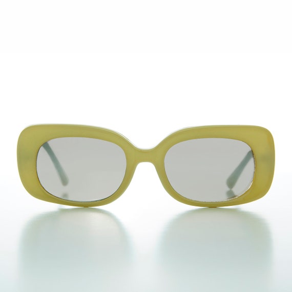 Large Mod Bold Rectangular Vintage Sunglass - Tut… - image 1