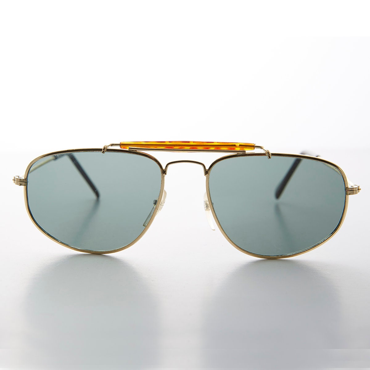 Rectangle Metal Aviator with Brow Bar - Dusty