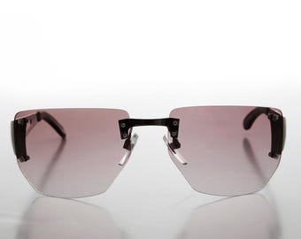 Rimless Y2K Sunglass with Color Tinted Lens -  Emerson