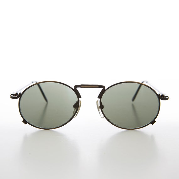 Oval Steampunk Vintage Sunglasses - Eben - image 4