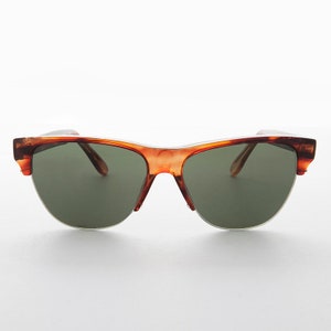 Half Rim Monobrow Vintage Sunglasses - Garett