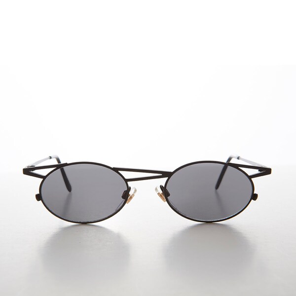 Steampunk Futuristic Metal Zig Zag Oval Lens Sunglass - Zee