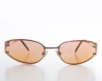 Occhiali Da Sole Ovali Y2k Con Lenti Blu, Modello Rickey, Metallo Unisex, Protezione UV