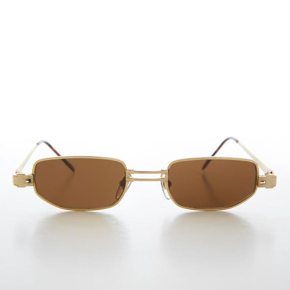 Rectangular Punk Micro Metal Sunglasses - Hitch - image 4