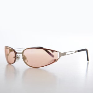 Narrow Oval Wrap Around Y2K Sunglasses  - Rickey