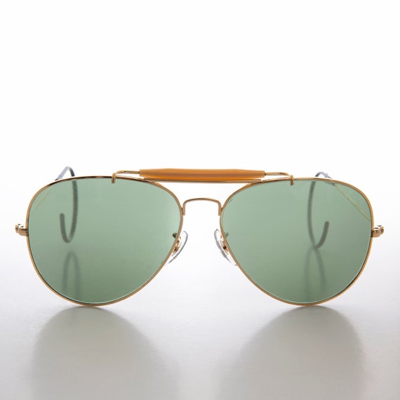 Occhiali Da Sole Uomo Stile Pilot Vintage – Lenti In Vetro – Montatura Metallo Multicolore