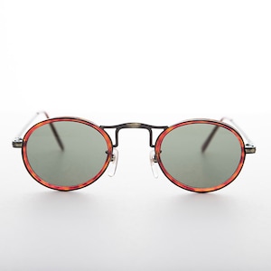 Oval Old Fashioned Aviator Steampunk Vintage Sunglasses - Gatsby