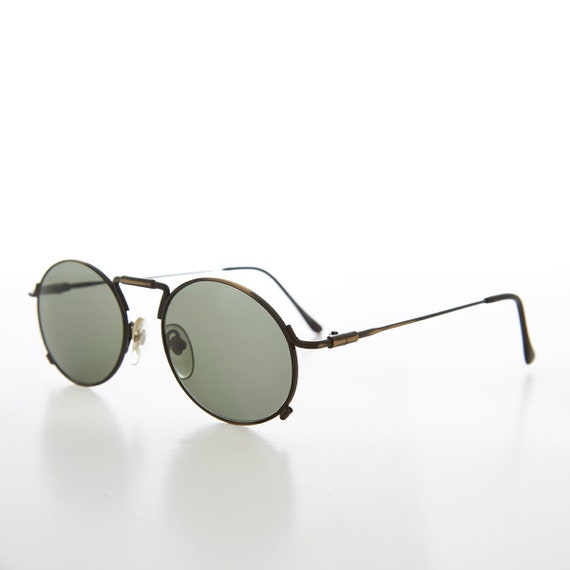 Oval Steampunk Vintage Sunglasses - Eben - image 3