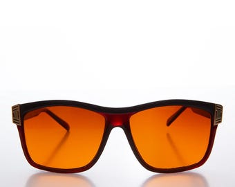 Square Orange Lens Vintage Sunglasses - Hunt