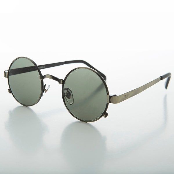 Round Industrial Metal Steampunk Vintage Sunglasses - Spike