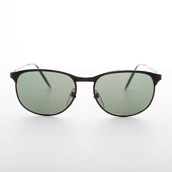 Classic Square Simple Black Vintage Sunglasses - … - image 1