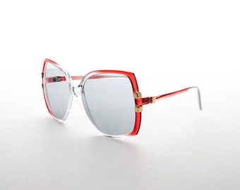 Oversized Vintage Butterfly Women's Sunglass with Transition Glass Lens -Norma