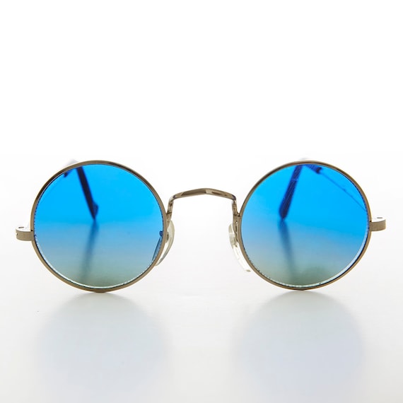 Round Hippie Sunglass With Ocean Colored Lenses Agean -  UK