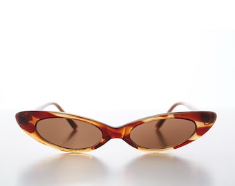 Micro Cat Eye Vintage Clear Frame Sunnies - Slim