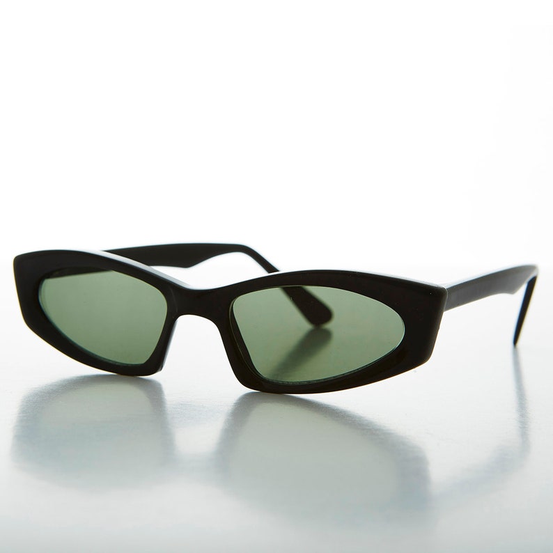 black edgy narrow cat eye vintage sunglasses