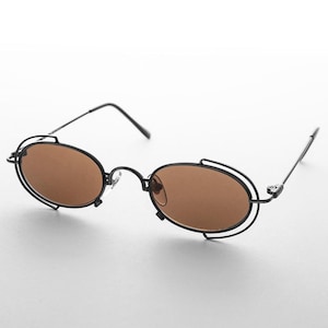 Tiny Oval Goth 90s Vintage Sunglasses - Klaus