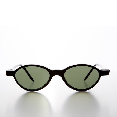 Black Oval 90s Small Frame Vintage Sunglasses Payton Etsy