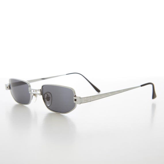 Rectangular Punk Micro Metal Sunglasses - Hitch - image 1