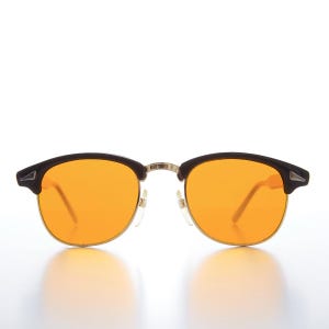 Orange Lens Classic Half Frame Vintage Sunglasses - Eaton
