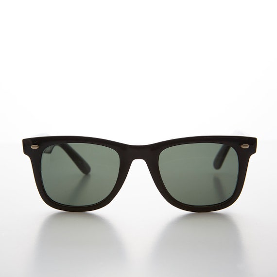 Black Classic Horn Rim Vintage Deadstock Sunglass… - image 1