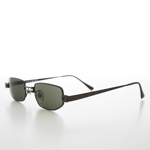 Rectangular Punk Micro Metal Sunglasses - Hitch - image 5