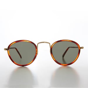Round Preppy Tortoiseshell Vintage Unisex Sunglasses - Marshall