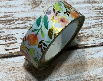 Rollo de cinta Washi / Secret Garden Washi Tape / Gold Foil / Washi Tape / Washi / Washi Tape / Planner Tape/ Planner Accessories/ Planner Stickers