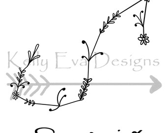 IMPRESIÓN DIGITAL Scorpio Floral Constellation Digital Art / Diseño de tatuajes / Planner Art / Arte mural / Arte en blanco y negro / Astrología / Zodíaco /