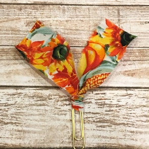 Harvest Fabric Planner Clip / Diario / Segnalibro su graffetta d&#39;oro
