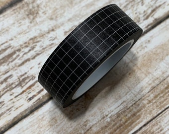 Rollo de cinta Washi / Cinta Washi de red negra / Cinta Washi / Cinta Washi / Cinta Washi / Planner Tape / Planner Accessories/ Planner Stickers