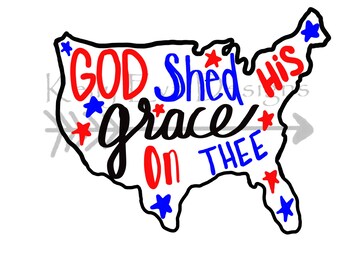 Arte digital impreso dibujado a mano / Troquel / America the Beautiful