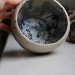 Nebula blue splashed ceramic display bowl image 9