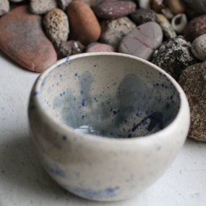 Nebula blue splashed ceramic display bowl image 7