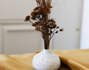 SANDSCAPE - vanilla - small black ceramic miniature pebble shape vase