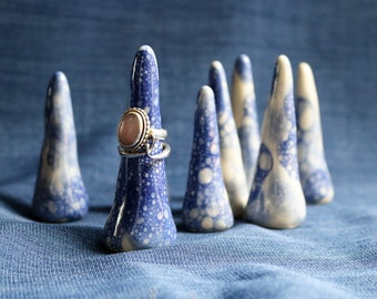 Blue bubble ceramic ring cone