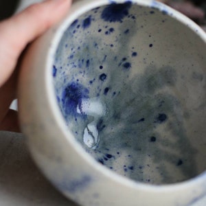 Nebula blue splashed ceramic display bowl image 5