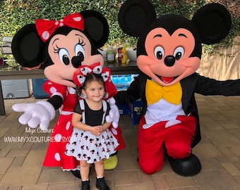 Traje de cumpleaños de Minnie Mouse con tirantes cruzados y círculos FALDA SOLAMENTE, con un lazo para el cabello a juego, para bebé niña pequeña