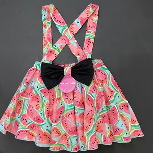 Mädchen Wassermelonen Outfit Criss Kreuz Hosenträger Kreis ROCK NUR, mit passender Haarbrust, Baby Kleinkind Mädchen