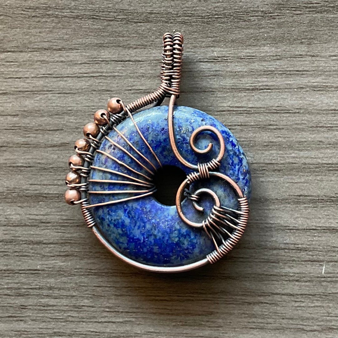 Spiral Wire Wrapped Donut Pendant Etsy