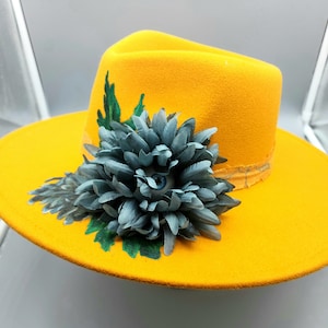 Hand-painted vegan felt hat